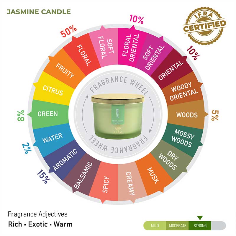 Jasmine Scented 3 Wick Candle Jar and Lemongrass Scented 3 Wick Refill Candle Combo