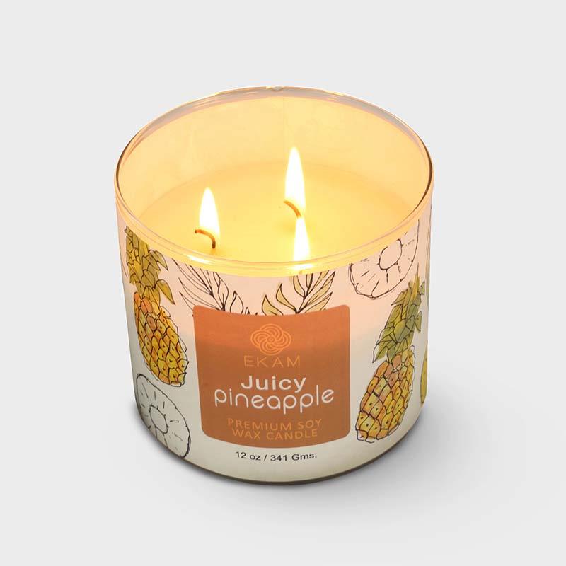 Juicy Pineapple Premium Soy Wax Candle, Fruity Series