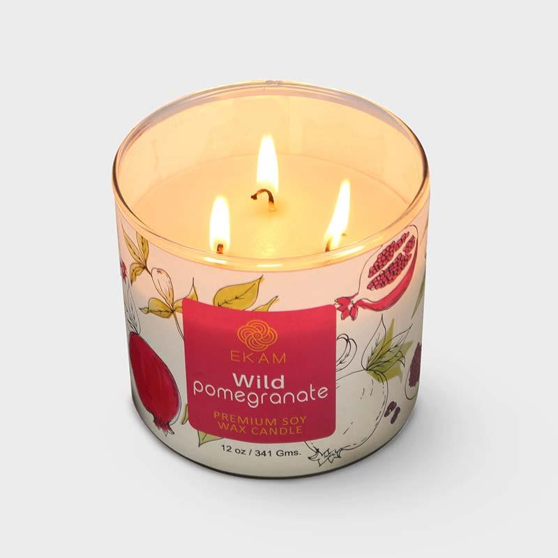 Wild Pomegranate Premium Soy Wax Candle, Fruity Series