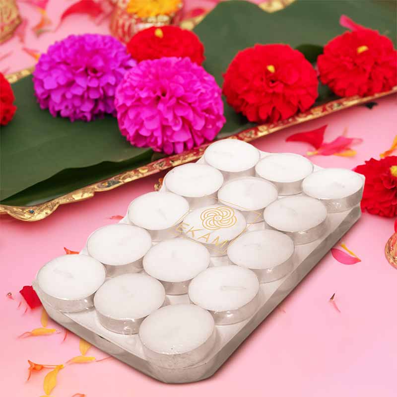 Pack of 30 Unscented Tea Light Candles