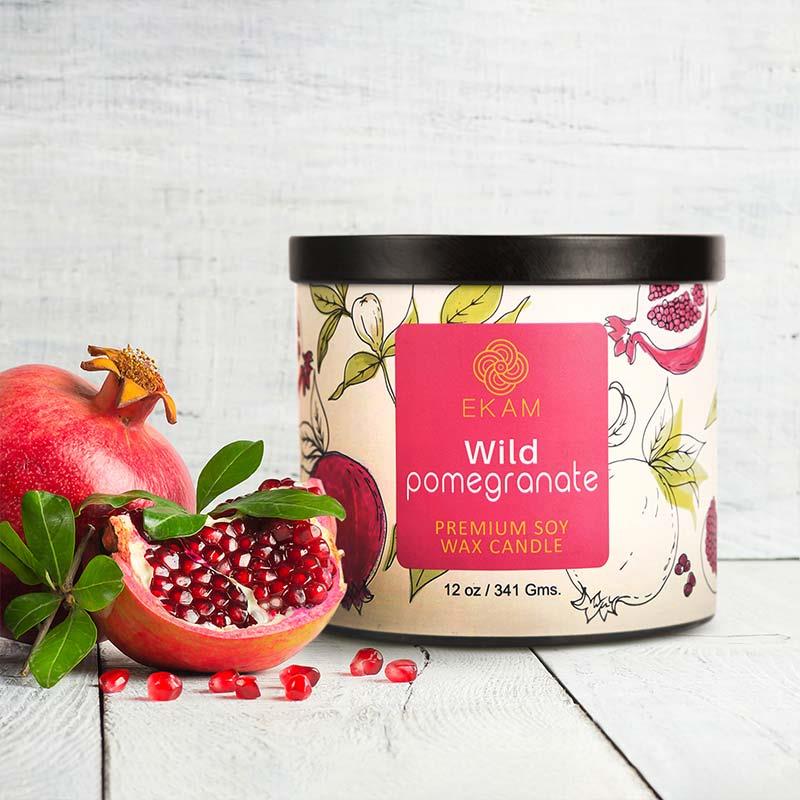 Wild Pomegranate Premium Soy Wax Candle, Fruity Series