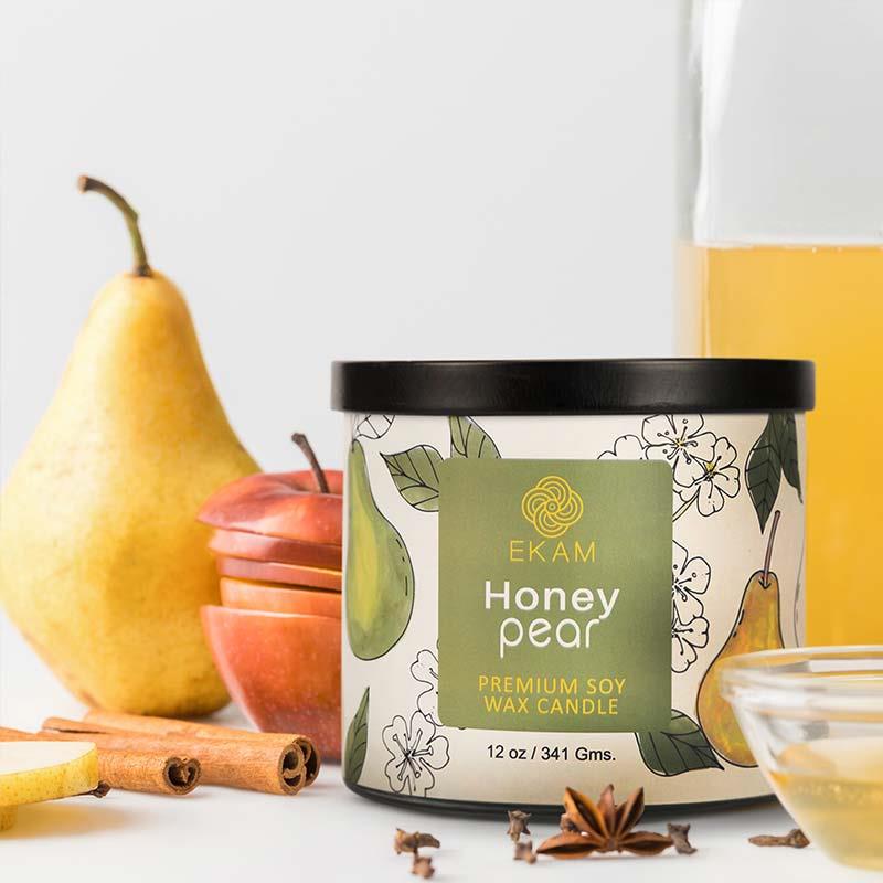 Honey Pear Premium Soy Wax Candle, Fruity Series