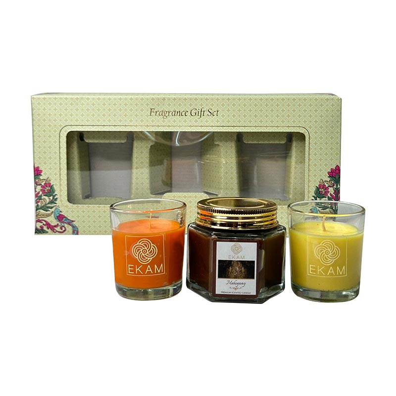 3 Pack Candle Gift Set | Mandarin, Mahogany & Lemon