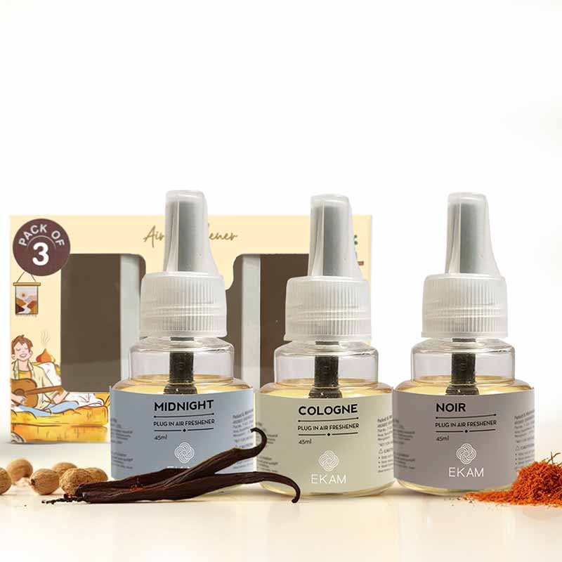 Woody & Aromatic Scented Plugin Air Freshener Refill Pack of 3| 45ml Each
