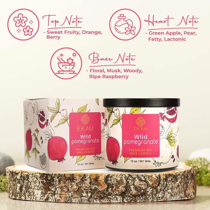 Wild Pomegranate Premium Soy Wax Candle, Fruity Series