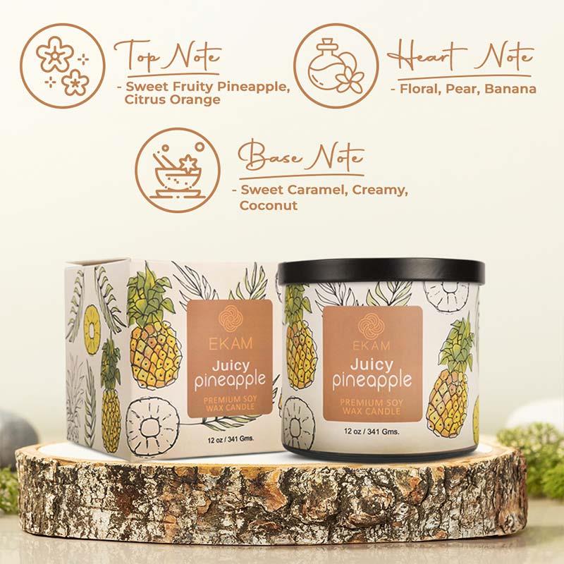 Juicy Pineapple Premium Soy Wax Candle, Fruity Series
