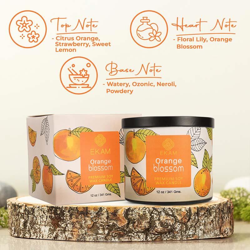 Orange Blossom Premium Soy Wax Candle, Fruity Series
