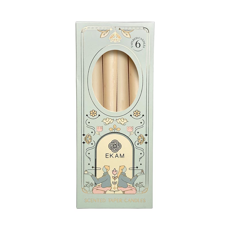 Pack of 6 Scented Taper Candles– Cedar & Mahogany