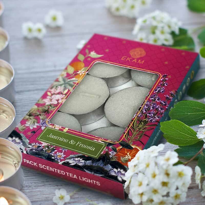 Pack of 6 Tea Light Candles | Jasmine & Freesia Scent