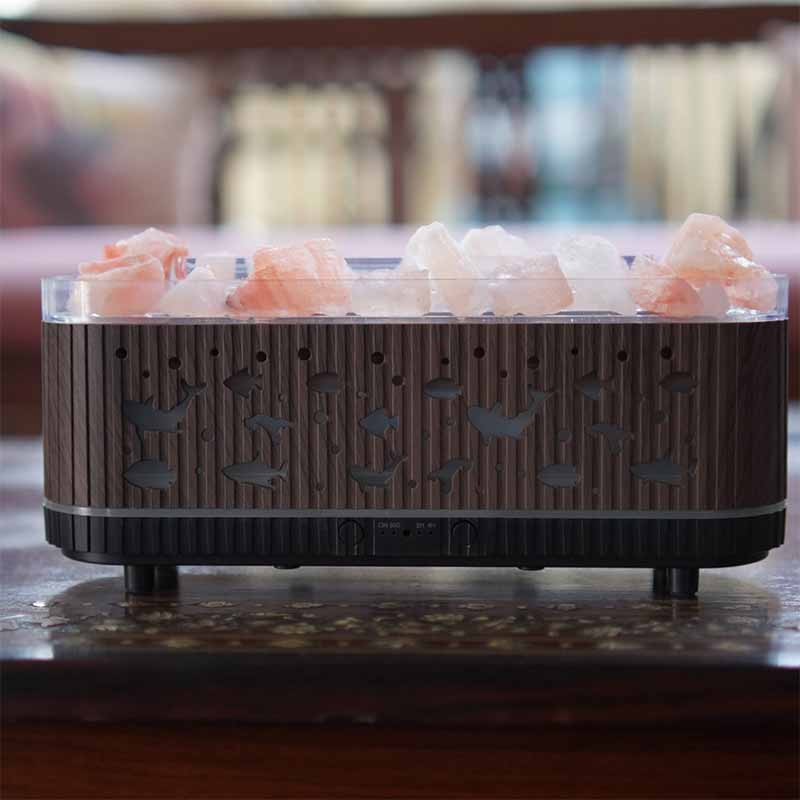 YX2221Y-Stone-Black Flame Aroma Diffuser