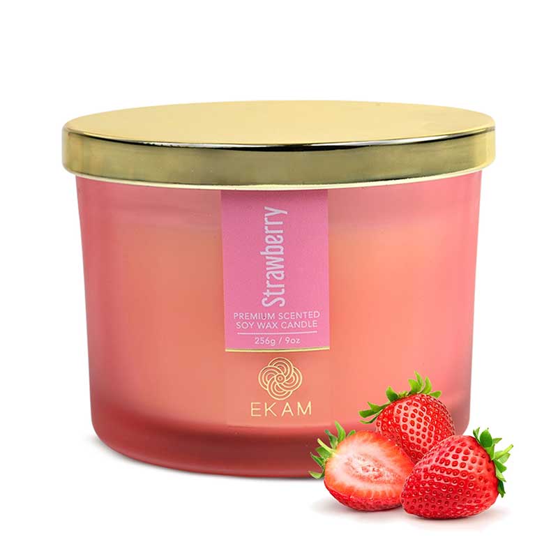 Strawberry 3 Wick Scented Candle