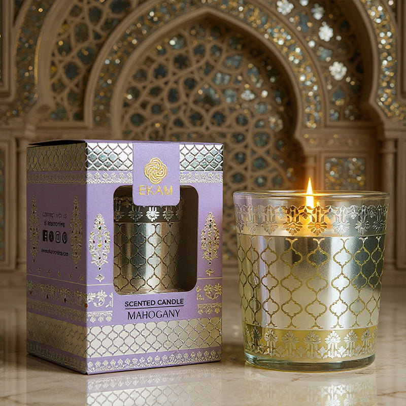 Mahogany Scented Votive Candle, 43 g| Festive Sheesh Mahal Collection, 2025-26