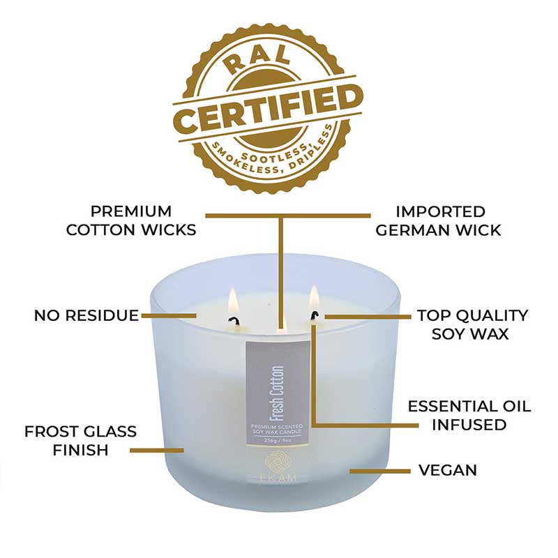 Fresh Cotton 3 Wick Scented Candle