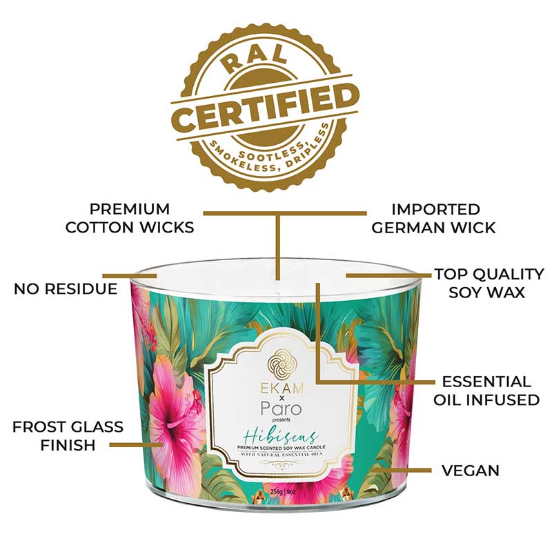 Hibiscus x Paro Scented 3 Wick Candle