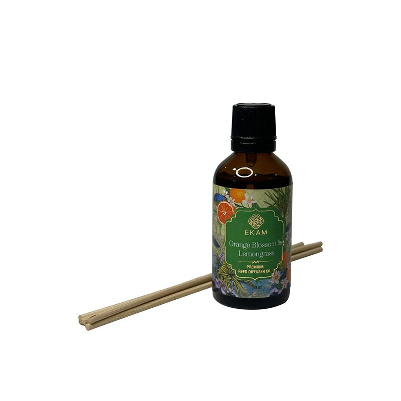 Orange Blossom & Lemongrass 50ml Reed Diffuser Refill Oil Gift Box
