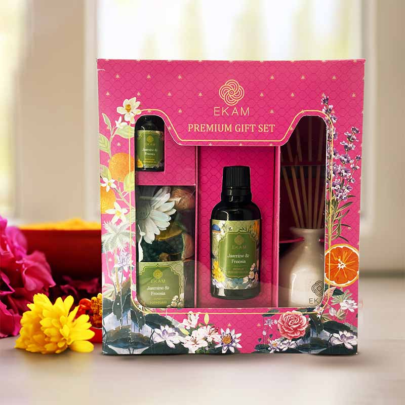 Reed Diffuser & Potpourri Gift Set | Jasmine & Freesia Scent