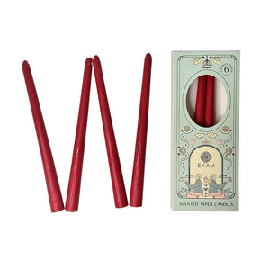 Pack of 6 Scented Taper Candles– Rose & Lily