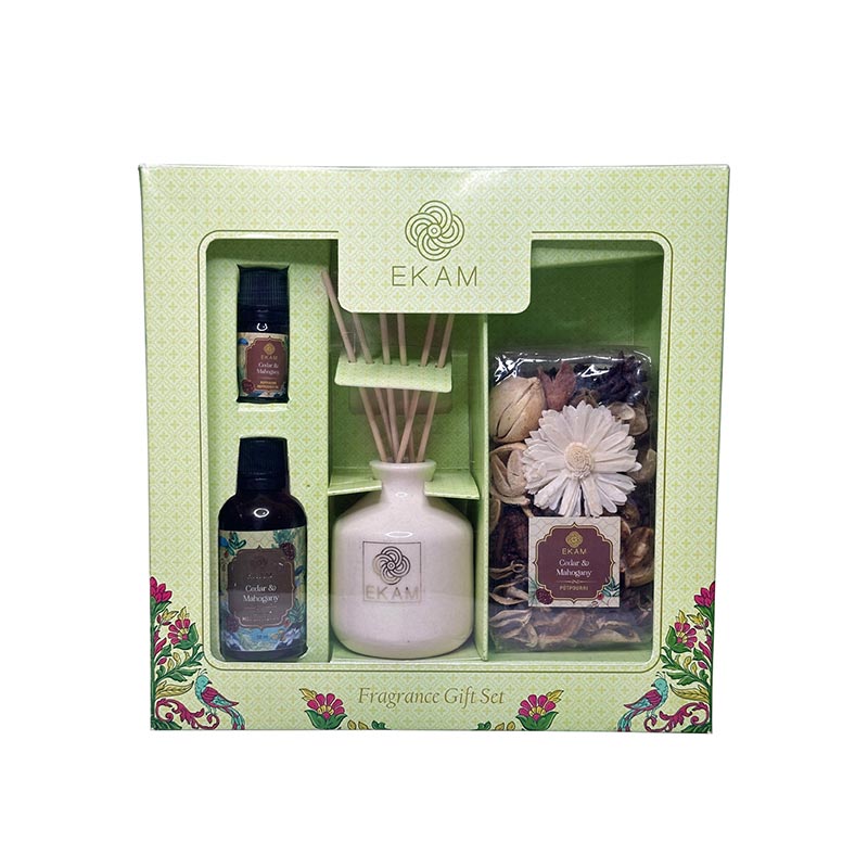 Cedar & Mahogany Reed Diffuser & Potpourri Gift Set