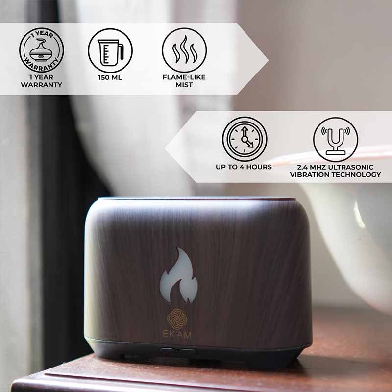YX 1807 Dark Wood Flame Aroma Diffuser