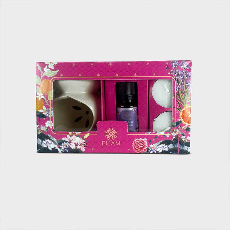 Lavender & Sandalwood Ceramic Oil Warmer Set