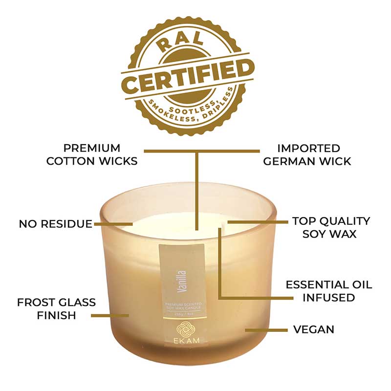 Vanilla 3 Wick Scented Candle