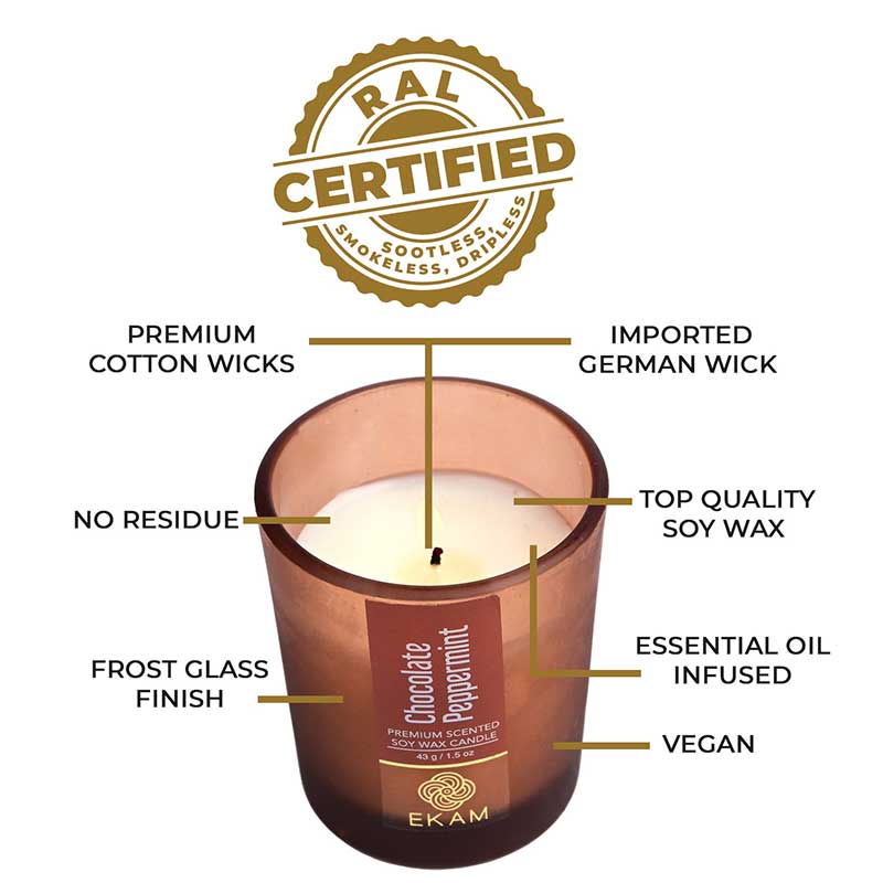 Chocolate Peppermint Shot Glass Scented Candle