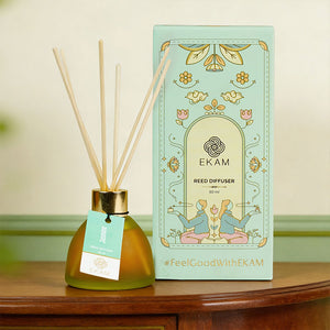 Jasmine Frosted Glass Reed Diffuser Set for Home, 60 ml