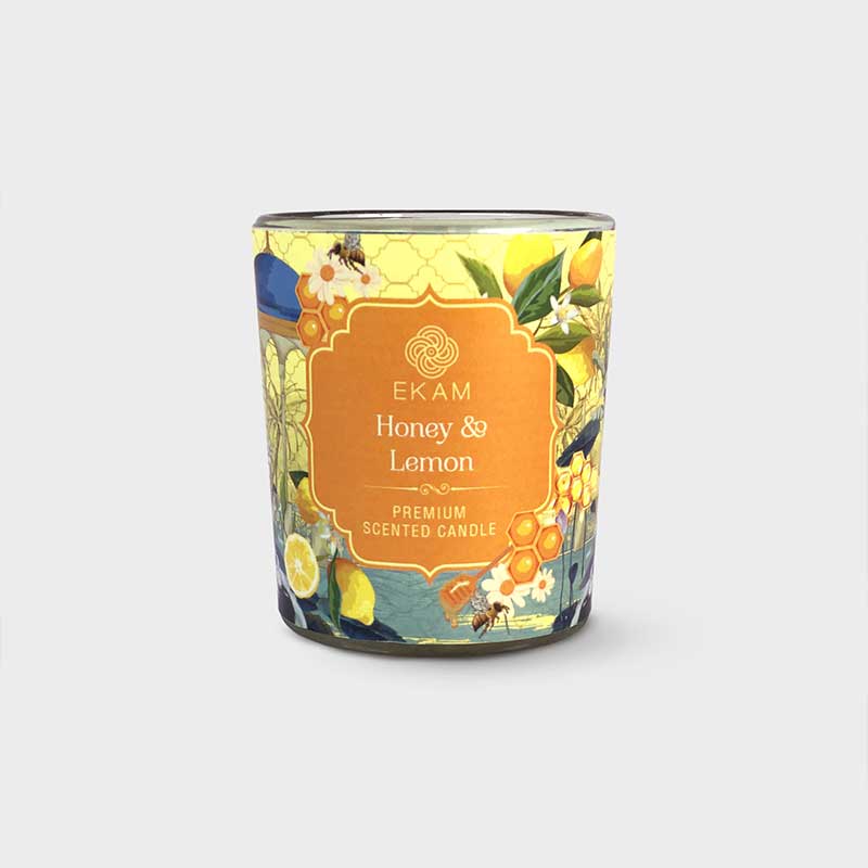 Pack of 2 Shot Glass Candles | Honey & Lemon | Clary Sage & Geranium