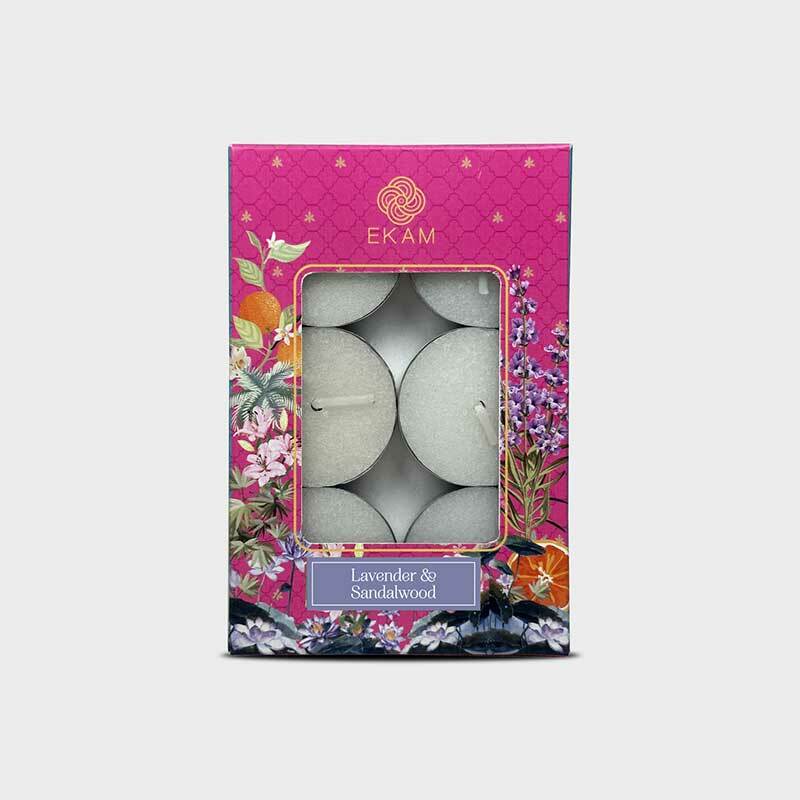 Pack of 6 Tea Light Candles | Lavender & Sandalwood Scent