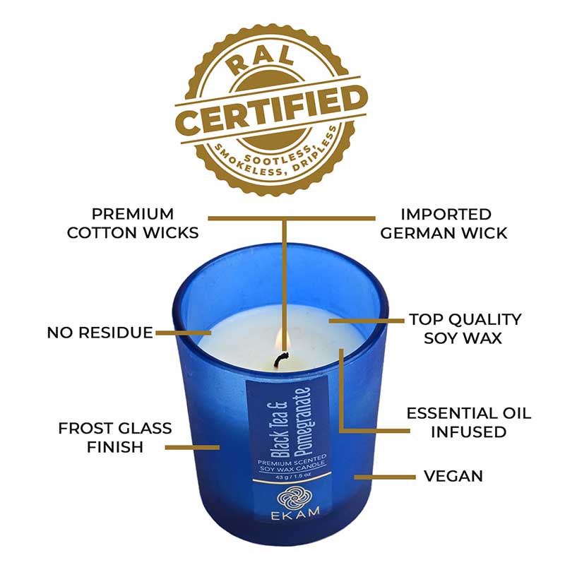 Black Tea & Pomegranate Shot Glass Scented Candle