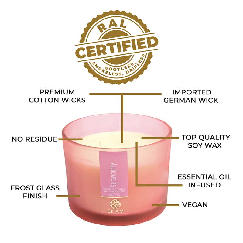 Strawberry 3 Wick Scented Candle