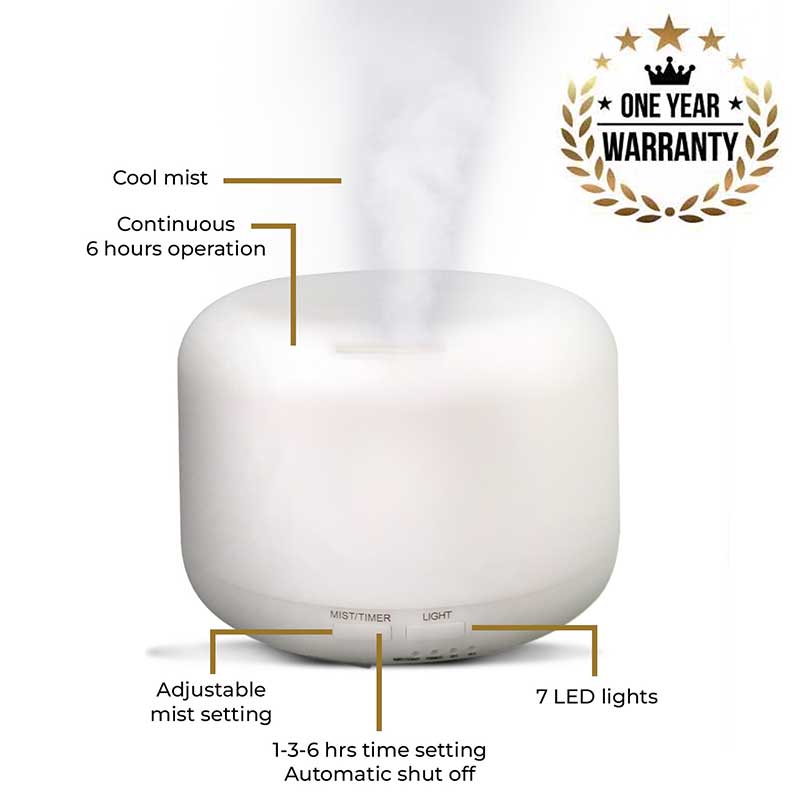 Aroma Diffuser - Model: YX-167 with Free True Joy, Change & Transform, Be Calm, and Self Love Wellness Oils