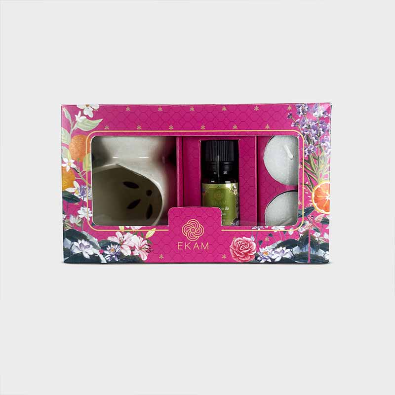 Jasmine & Freesia Ceramic Oil Warmer Set