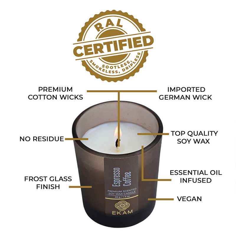 Espresso Coffee Shot Glass Scented Candle