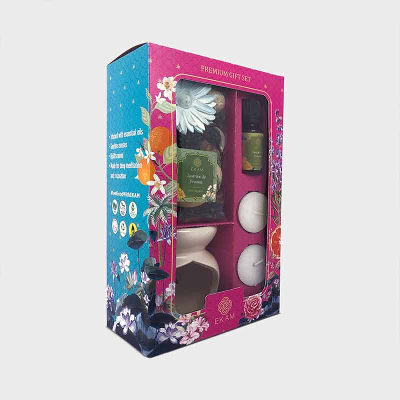 Ceramic Oil Warmer & Potpourri Gift Set | Jasmine & Freesia Scent