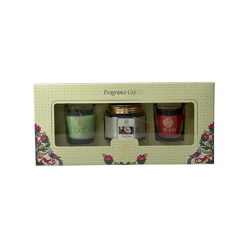 3 Pack Candle Gift Set | Jasmine, Fresh Cotton & Rose
