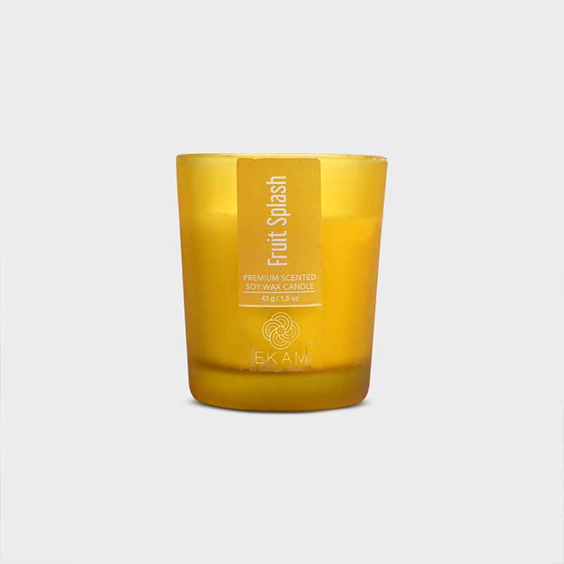 Pack of 4 Frosted Shot Glass Candles- Lavender+ Fruit Splash + Ocean Dream+ Temple Bloom