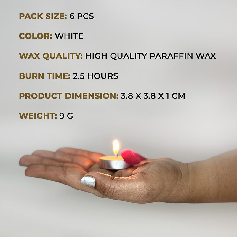 Pack of 6 Tea Light Scented Candles| Orange Blossom & Lemongrass | Ideal for Gifting, Décor| Gifting Pack