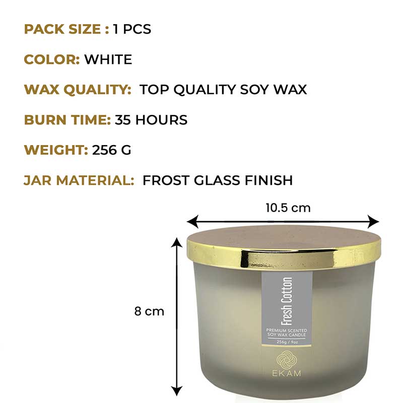 Fresh Cotton 3 Wick Scented Candle