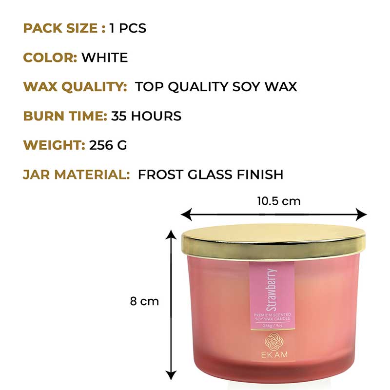 Strawberry 3 Wick Scented Candle