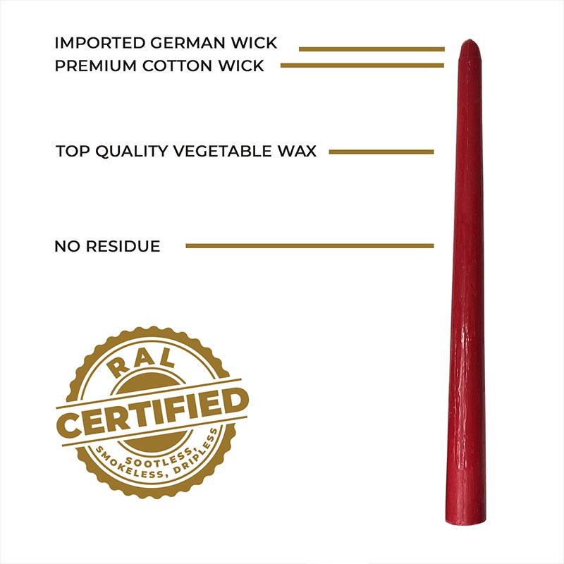 Pack of 6 Scented Taper Candles– Rose & Lily