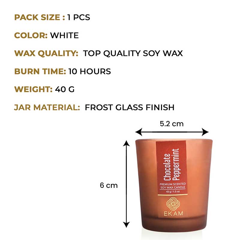 Chocolate Peppermint Shot Glass Scented Candle