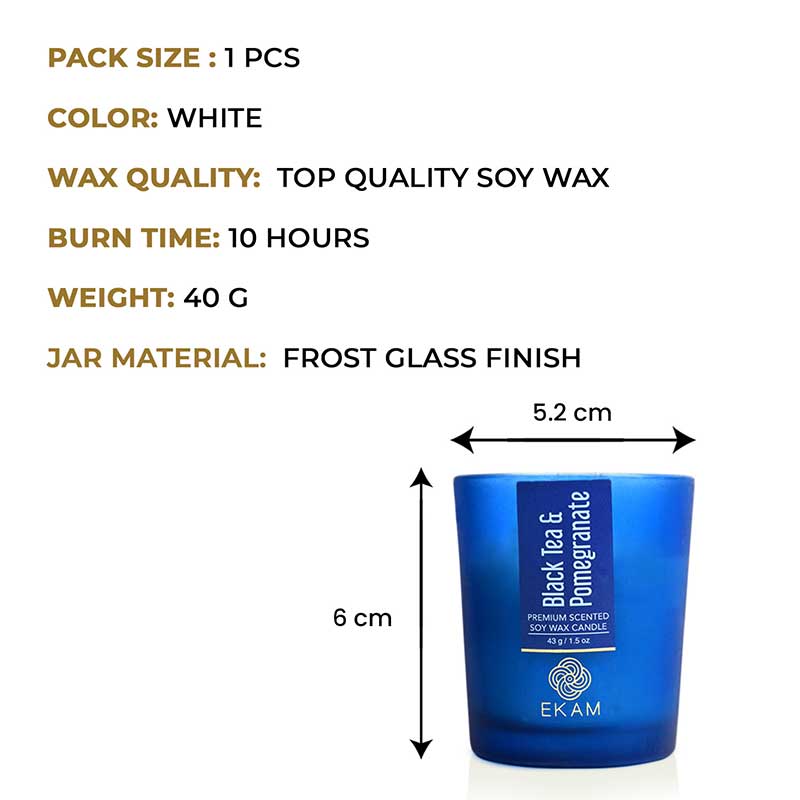 Black Tea & Pomegranate Shot Glass Scented Candle