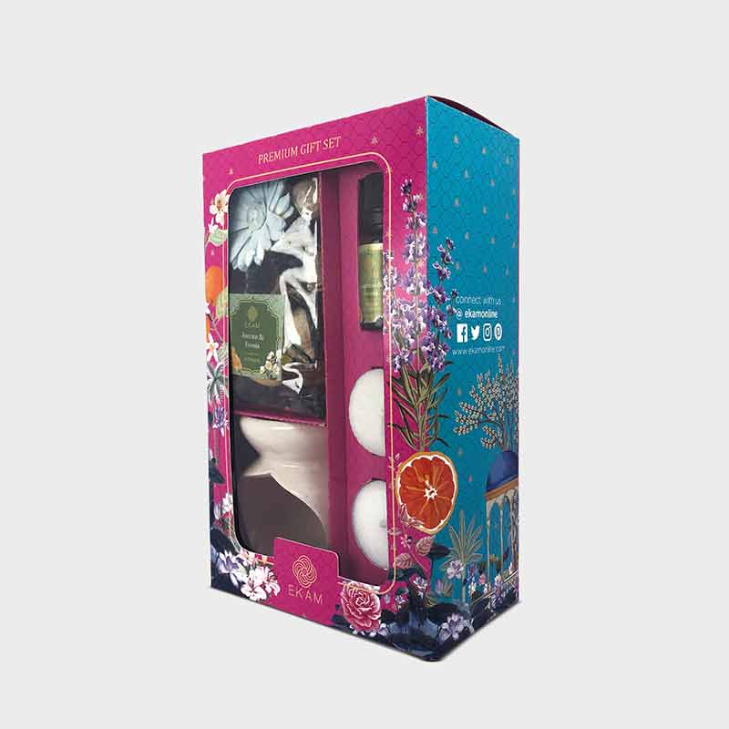 Ceramic Oil Warmer & Potpourri Gift Set | Jasmine & Freesia Scent