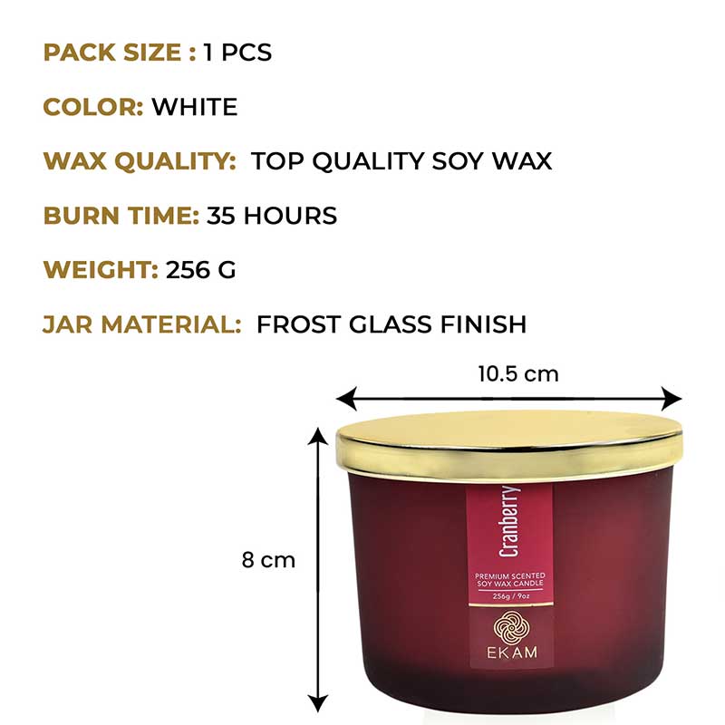 Cranberry 3 Wick Scented Candle