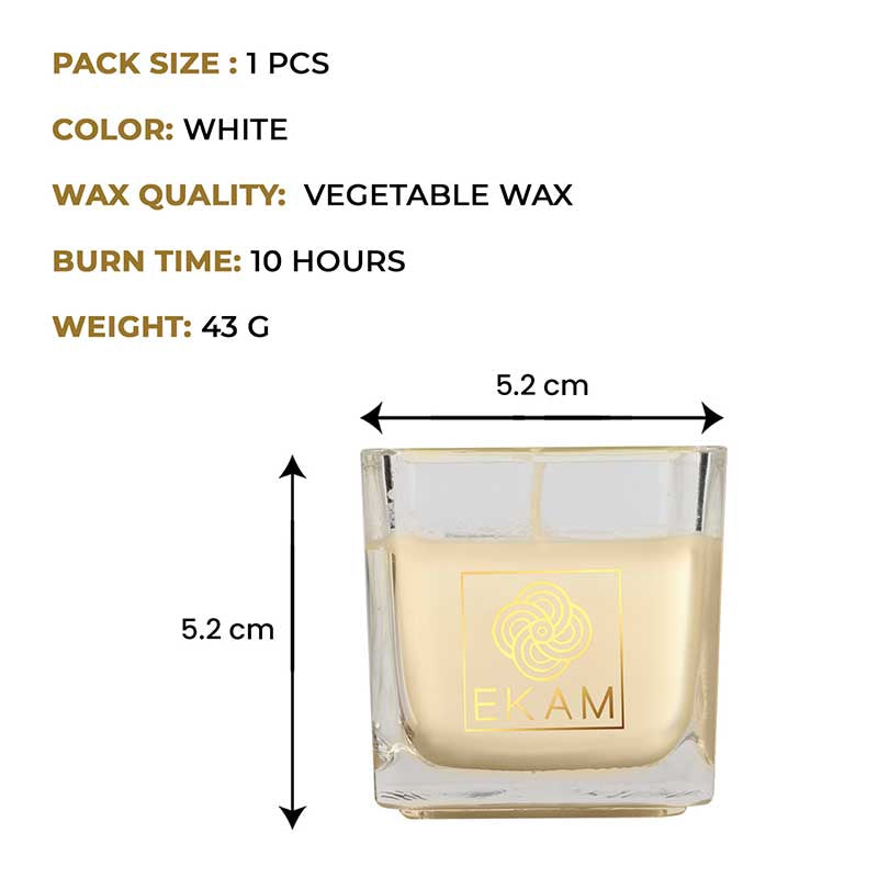 EKAM Fresh Cotton Scented Square Cup Candle