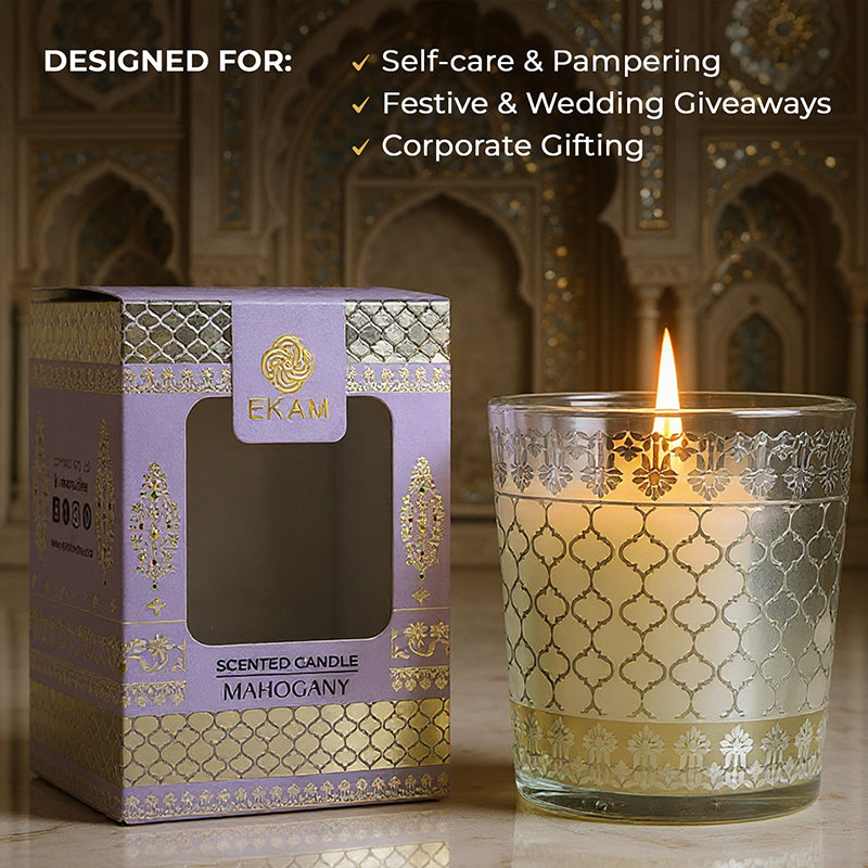 Mahogany Scented Votive Candle, 43 g| Festive Sheesh Mahal Collection, 2025-26