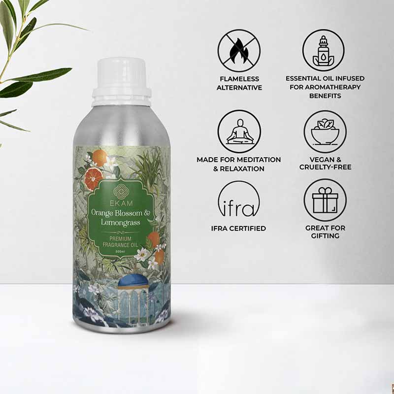 Orange Blossom & Lemongrass Concentrate Fragrance Oil, 500 ml