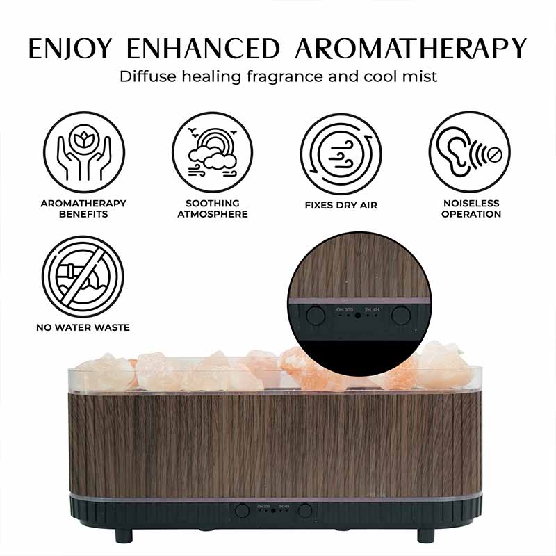 YX2221Y-Stone-Black Flame Aroma Diffuser