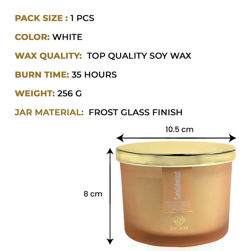 Sandalwood 3 Wick Scented Candle